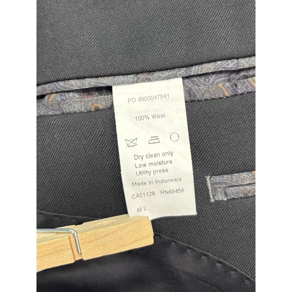 Ralph Lauren 46L Black Blazer Jacket Sport Suit Coat All Season Wool Two Button